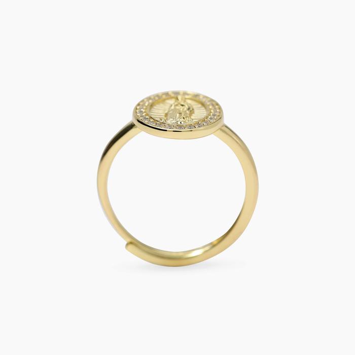 Anello regolabile in argento dorato con Madonnina LADY MADONNA