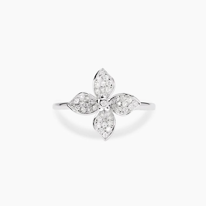 Anello in argento con fiore in zirconi FIORE MIO