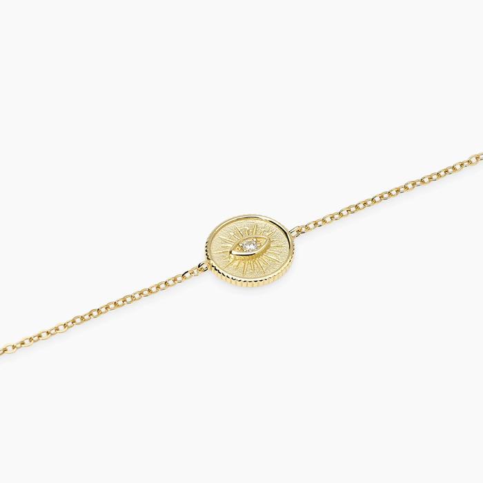 Bracciale in argento dorato con ciondolo occhio LOOK AT ME