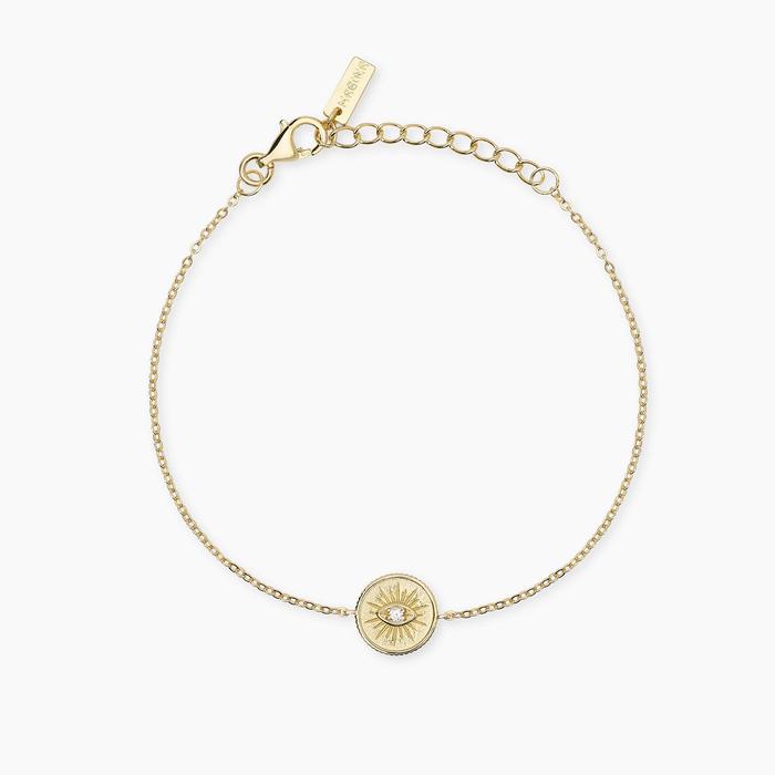 Bracciale in argento dorato con ciondolo occhio LOOK AT ME