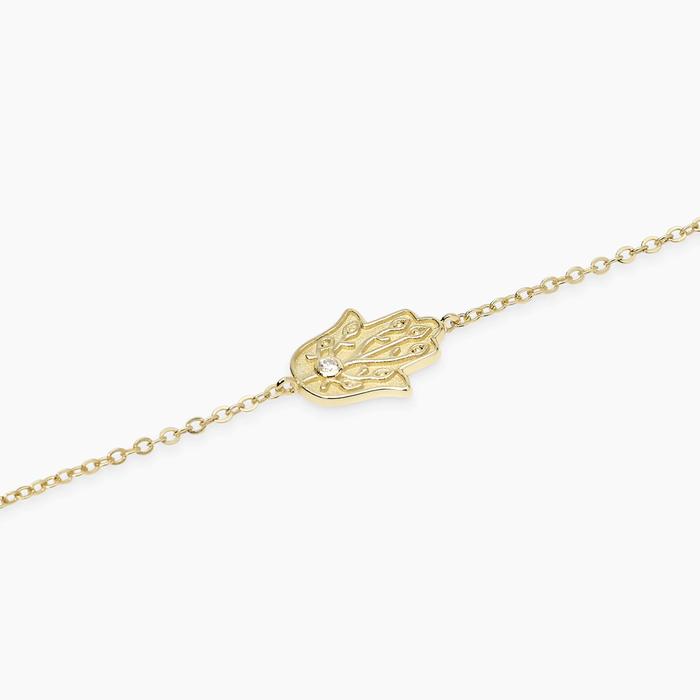 Bracciale in argento dorato con mano di Fatima POSITIVE ENERGY