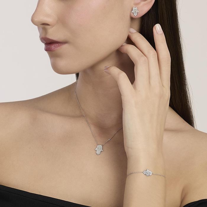 Bracciale in argento con mano di Fatima POSITIVE ENERGY
