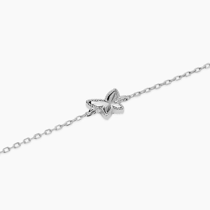 Bracciale in argento con catena forzatina e farfalla VOILÀ