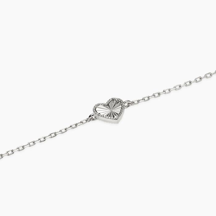 Bracciale in argento con catena forzatina e cuore VOILÀ