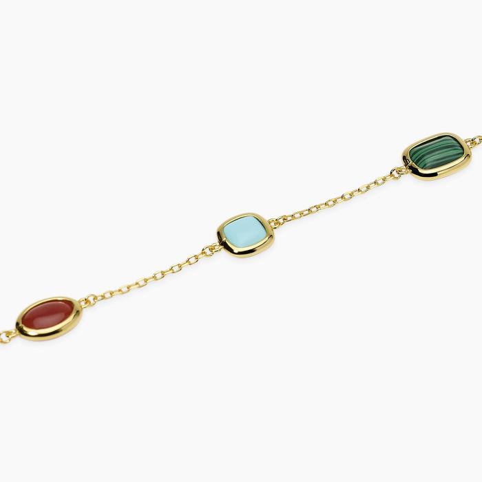 Bracciale in argento dorato con pietre multicolor GIULIETTA