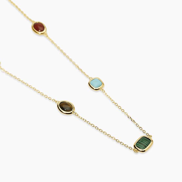 Girocollo in argento dorato con pietre multicolor GIULIETTA