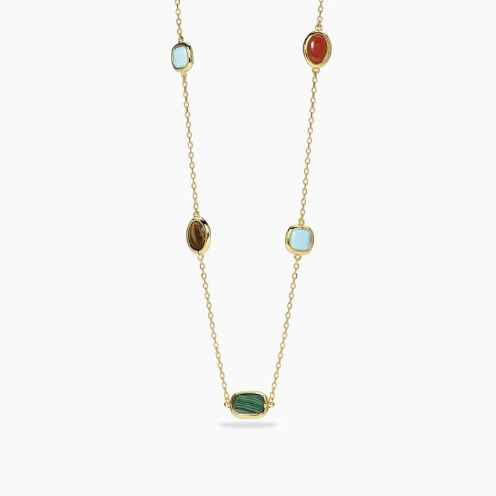 Girocollo in argento dorato con pietre multicolor GIULIETTA