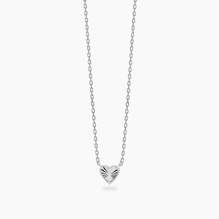 Girocollo in argento con catena forzatina e cuore VOILÀ