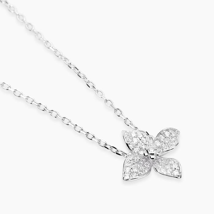 Girocollo con fiore in pavé di zirconi FIORE MIO