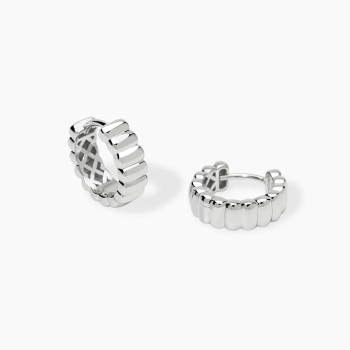 Orecchini a cerchio in argento rodiato JANE
