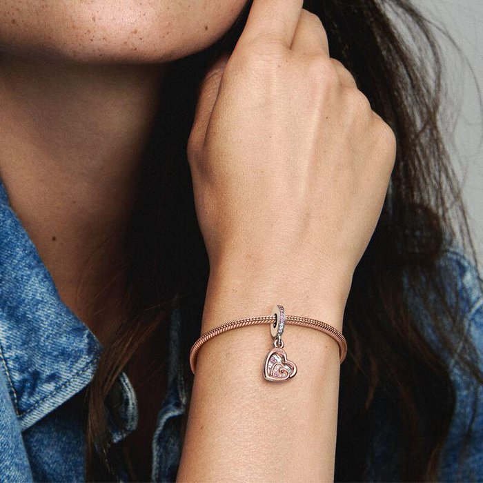 Charm Pendente Cuori Intrecciati e Famiglia
