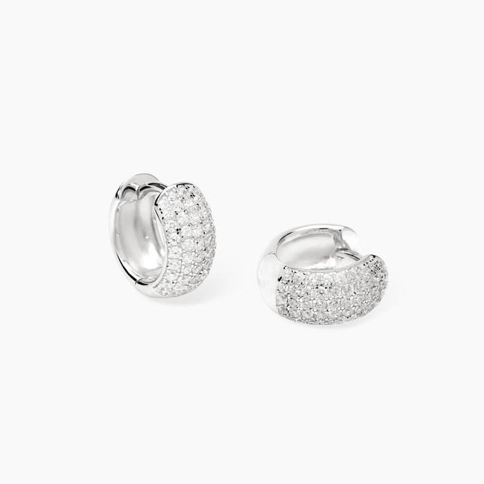 Orecchini a cerchietto con pavé di zirconi GREAT