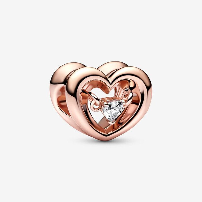 Charm Cuore Splendente con Pietra