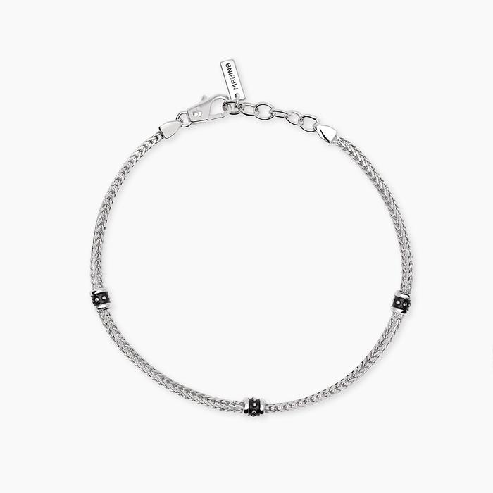 Bracciale in argento con catena foxtail da uomo STREET LIFE