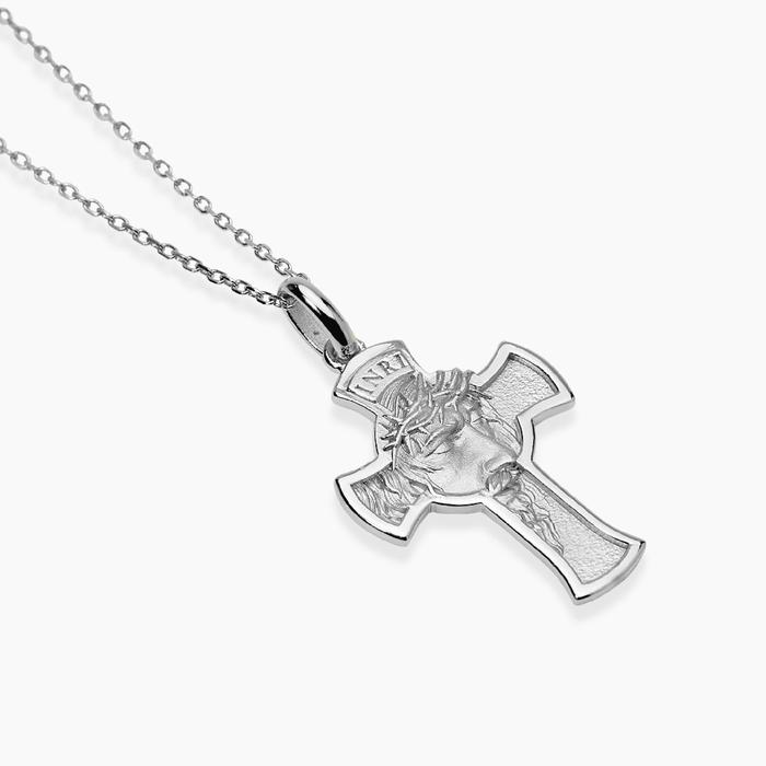 Collana da uomo in argento con pendente croce SACRUM