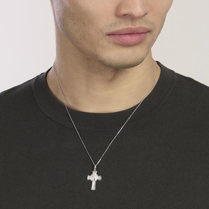 Collana da uomo in argento con pendente croce SACRUM