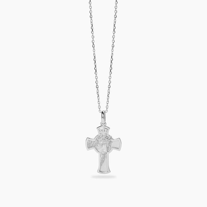 Collana da uomo in argento con pendente croce SACRUM