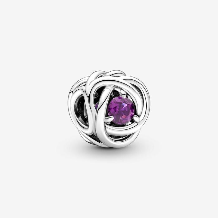 Charm Cerchio Eterno Viola Febbraio