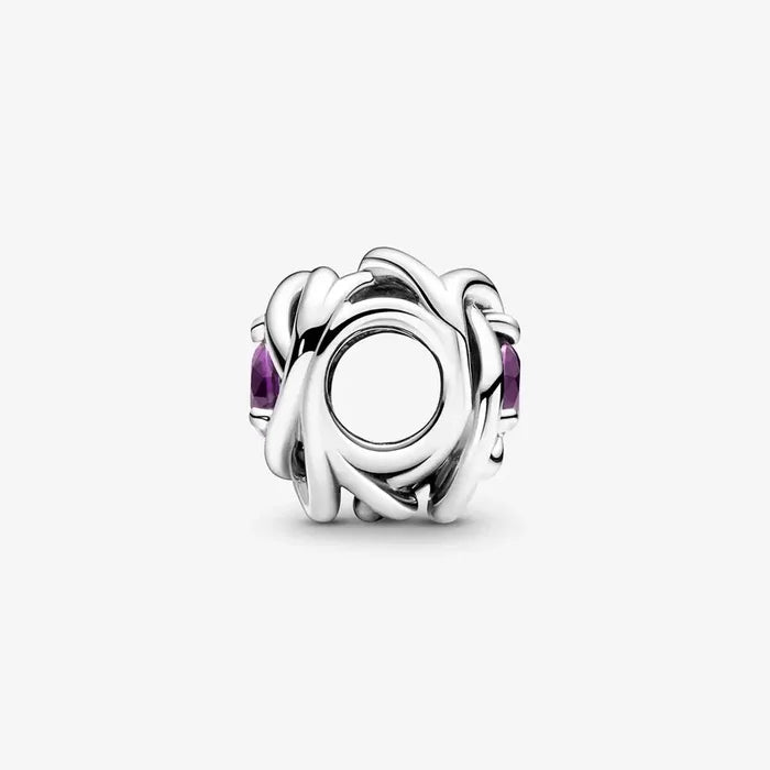 Charm Cerchio Eterno Viola Febbraio