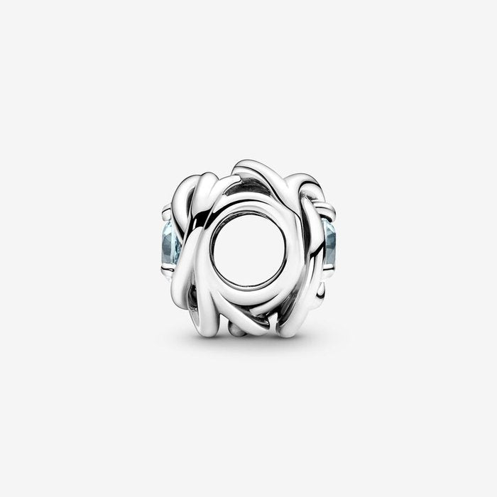 Charm Cerchio Eterno Azzurro Marzo