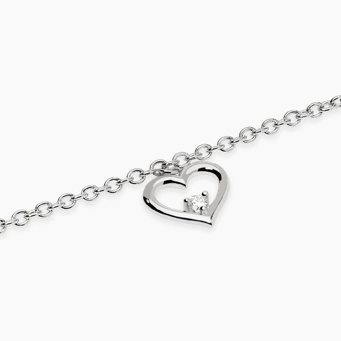 Bracciale con cuore e diamante lab-grown 0,06 carati MY DIAMOND