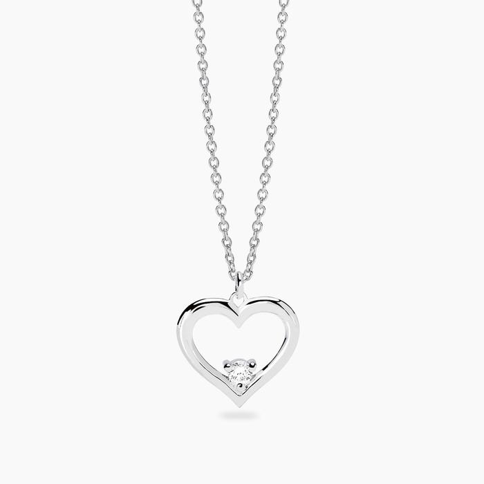 Girocollo con cuore e diamante lab-grown 0,075 carati MY DIAMOND