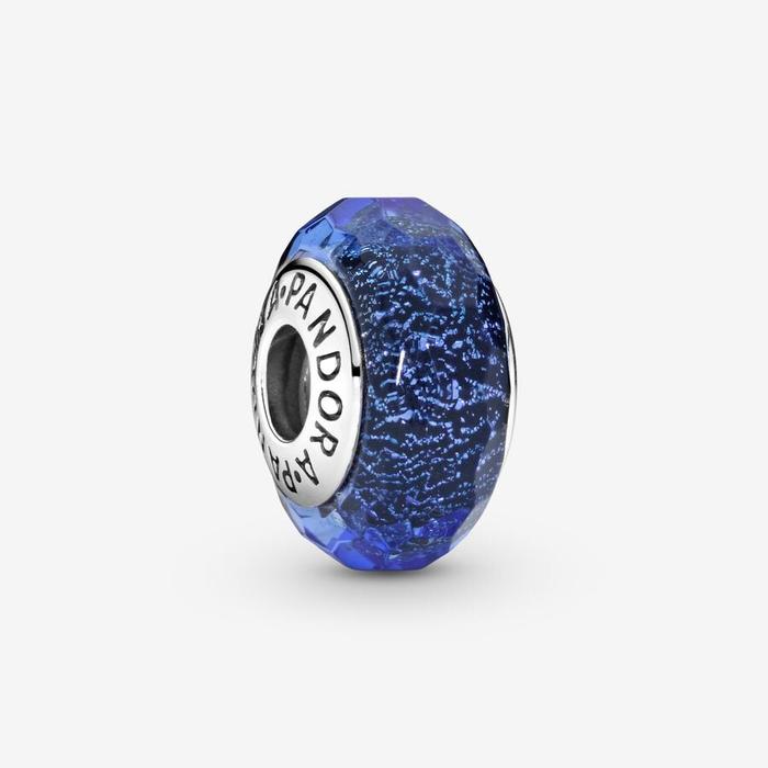 Charm Vetro di Murano Blu Iridescente