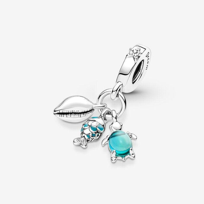 Charm Pendente Pesciolino, Tartaruga Marina e Conchiglia