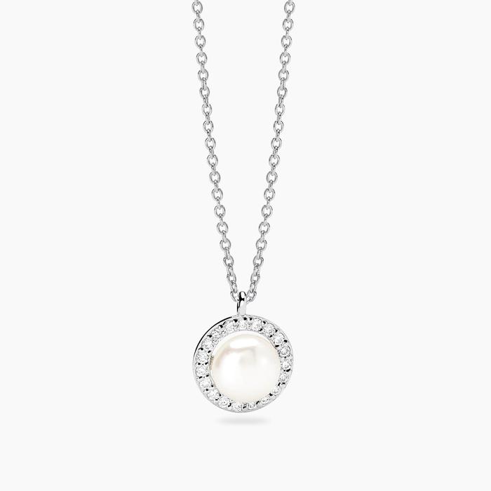 Girocollo con perla coltivata e diamanti lab-grown 0,011 carati MY DIAMOND