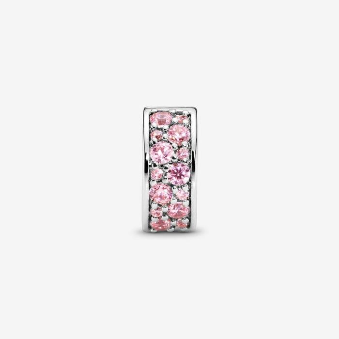Charm Clip con Pavè Rosa