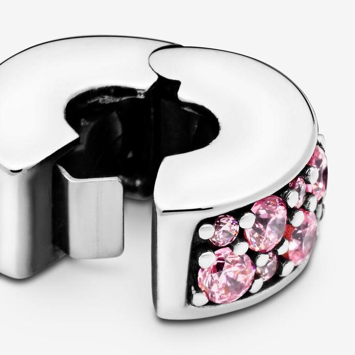Charm Clip con Pavè Rosa