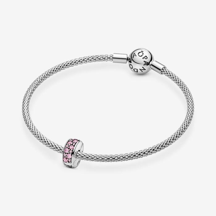 Charm Clip con Pavè Rosa
