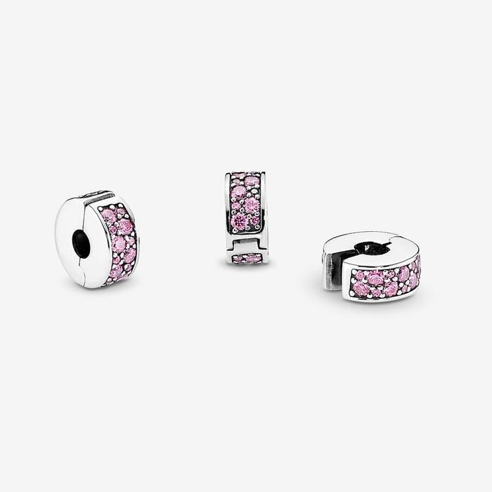 Charm Clip con Pavè Rosa