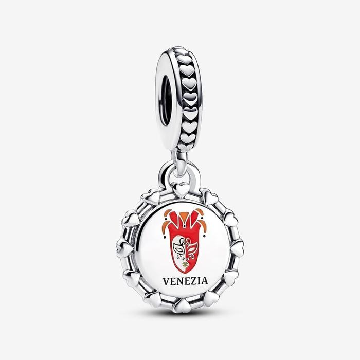 Charm Pendente Maschera Veneziana e Leone Alato