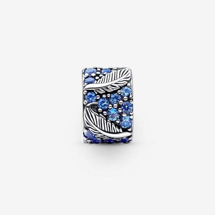 Charm Clip Piume e Pavè Blu