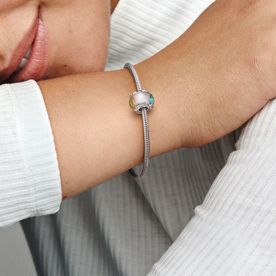 Charm Vetro di Murano Cielo e Piume