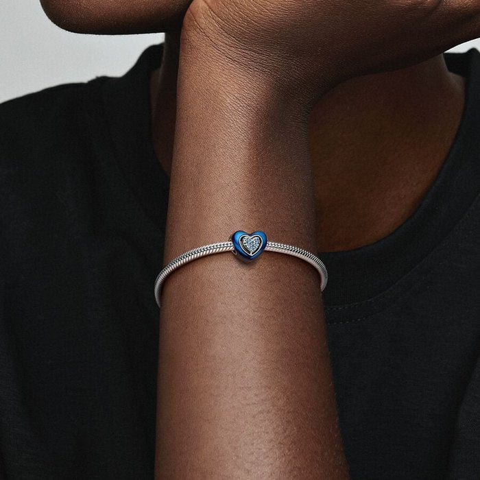 Charm Cuore Blu Girevole