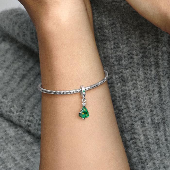 Charm Pendente Albero di Natale con Stelle