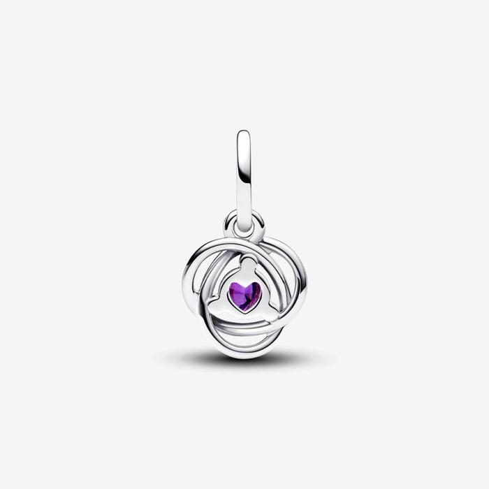 Charm Pendente Cerchio Eterno Viola Febbraio