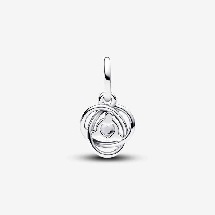 Charm Pendente Cerchio Eterno Bianco Aprile