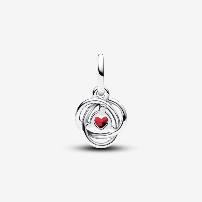 Charm Pendente Cerchio Eterno Rosso Scuro Gennaio