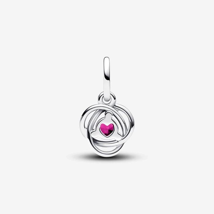 Charm Pendente Cerchio Eterno Rosa Ottobre