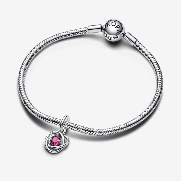 Charm Pendente Cerchio Eterno Rosa Ottobre