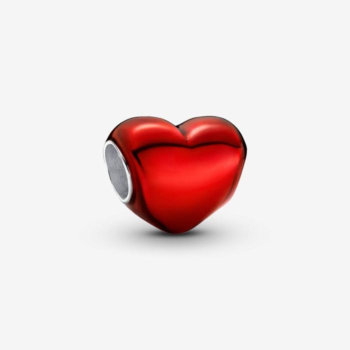 Charm Cuore Metallico Rosso