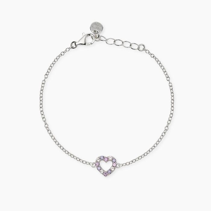 Bracciale bambina con cuore in tormaline sintetiche e zirconi AMORE GRANDE