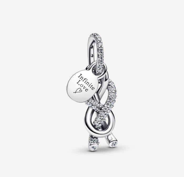 Charm Pendente Nodo Infinito e Pavè
