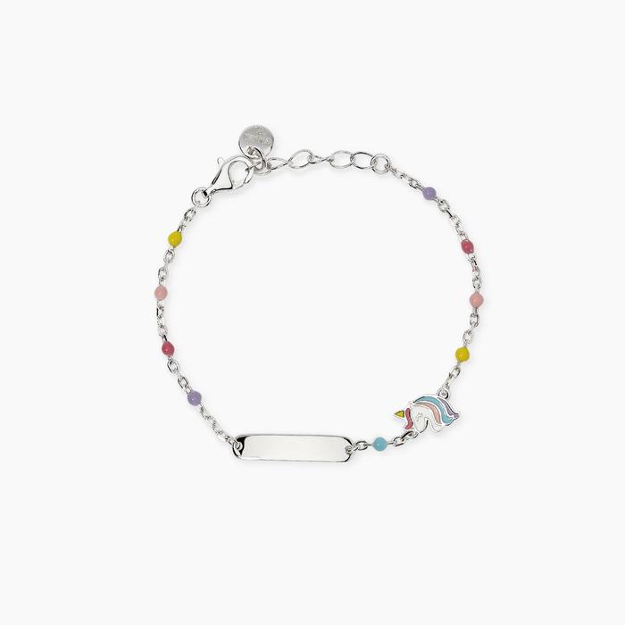 Bracciale multicolor con targhetta e unicorno MINI PONY-TAG