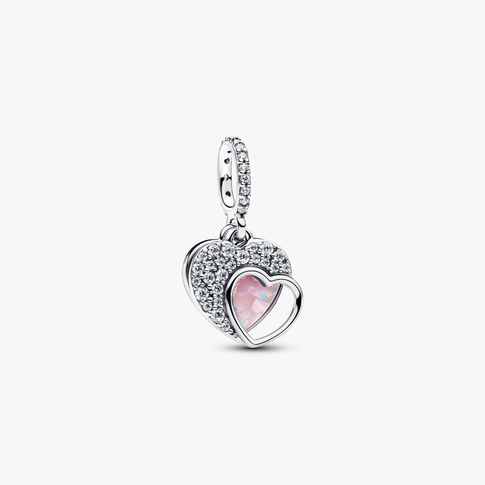 Charm Pendente Doppio Cuore Mamma Sei Bellissima