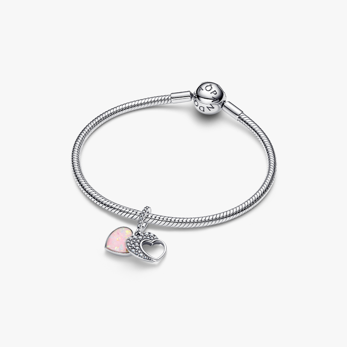 Charm Pendente Doppio Cuore Mamma Sei Bellissima