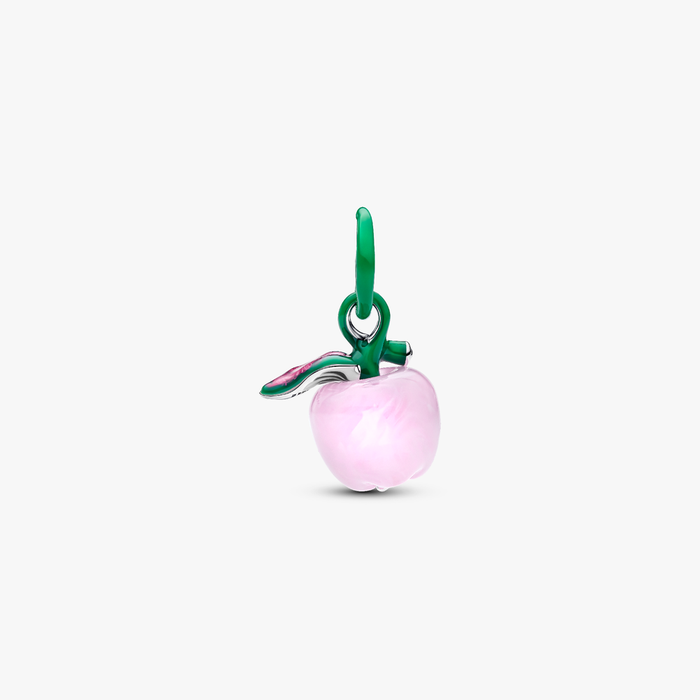 Charm Pendente Mela Rosa Vetro di Murano